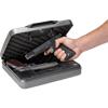 Image of Hand taking a gun from the Hornady® RAPiD® 2-Handgun Safe 4800KP XXL with RFID technology for secure storage.