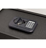 Image of SnapSafe Trunk Safe II keypad and key lock for secure storage of valuables and firearms.