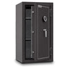 Image of MESA MBF3820E burglary and fire safe with secure locking mechanism and steel construction shown partially open.