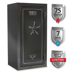 Sports Afield Haven Series 36-Gun Fire and Waterproof Biometric Lock Gun Safe