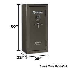 Remington Express 24-Gun Fireproof and Waterproof Gun Safe with Electronic Lock