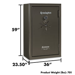 Remington Express 44-Gun Fireproof and Waterproof Gun Safe with Electronic Lock